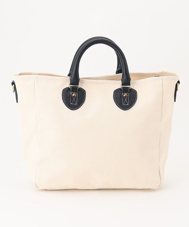 UNBILLION Otias 8号キャンバスシュリンクレザートートバッグ ネイビー