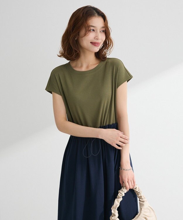 Green Parks ・ＳＵＧＡＲ　ＳＰＯＯＮフレンチリブドッキングワンヒ Khaki