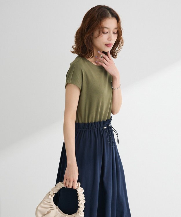 Green Parks ・ＳＵＧＡＲ　ＳＰＯＯＮフレンチリブドッキングワンヒ Khaki