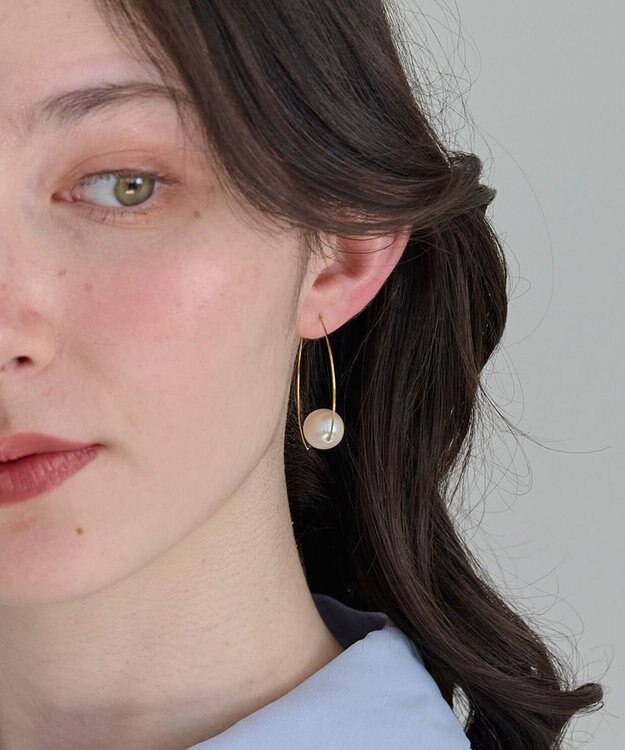 Phoebe 〈金属アレルギー対応〉ビッグサークルパールピアス/ニッケルフリー/大ぶり/存在感◎/主役級 ホワイト