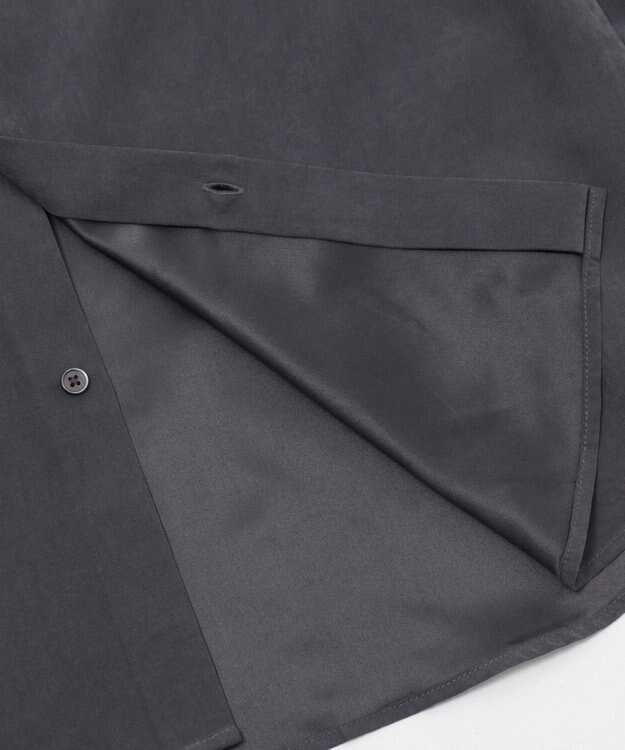 WEGO 【ユニセックス着用ITEM】フィブリルワンポイントBIGシャツ（長袖） ブラック中濃色