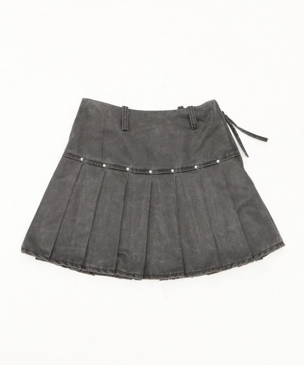 WEGO スタッズデザインプリーツスカパン ブラック