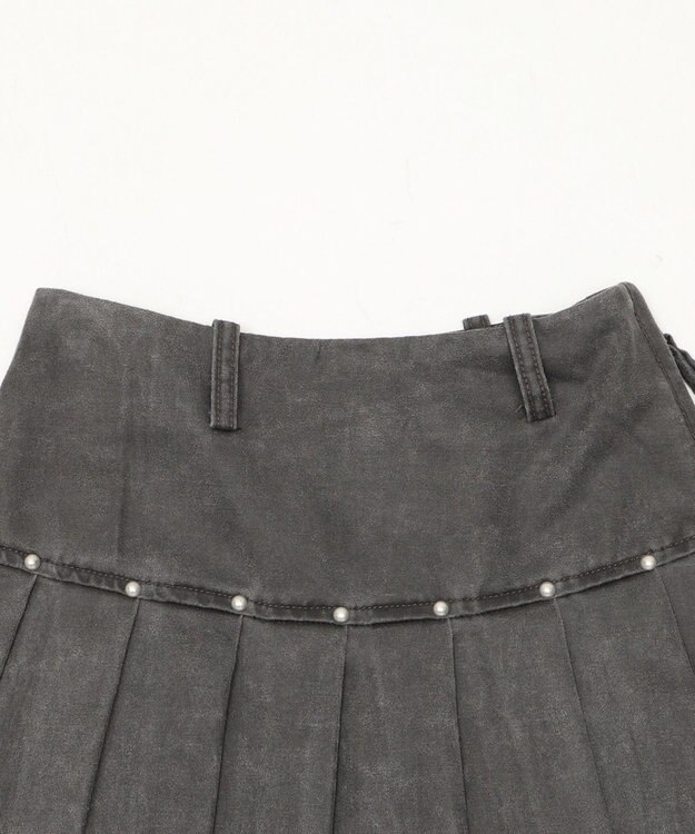 WEGO スタッズデザインプリーツスカパン ブラック