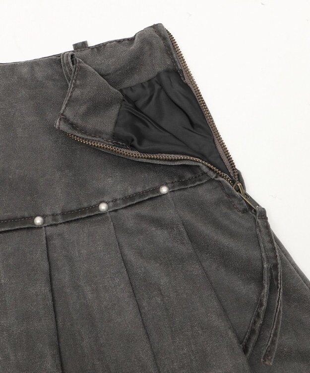 WEGO スタッズデザインプリーツスカパン ブラック