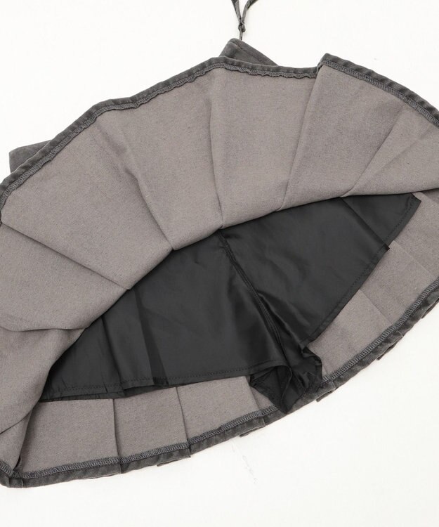 WEGO スタッズデザインプリーツスカパン ブラック