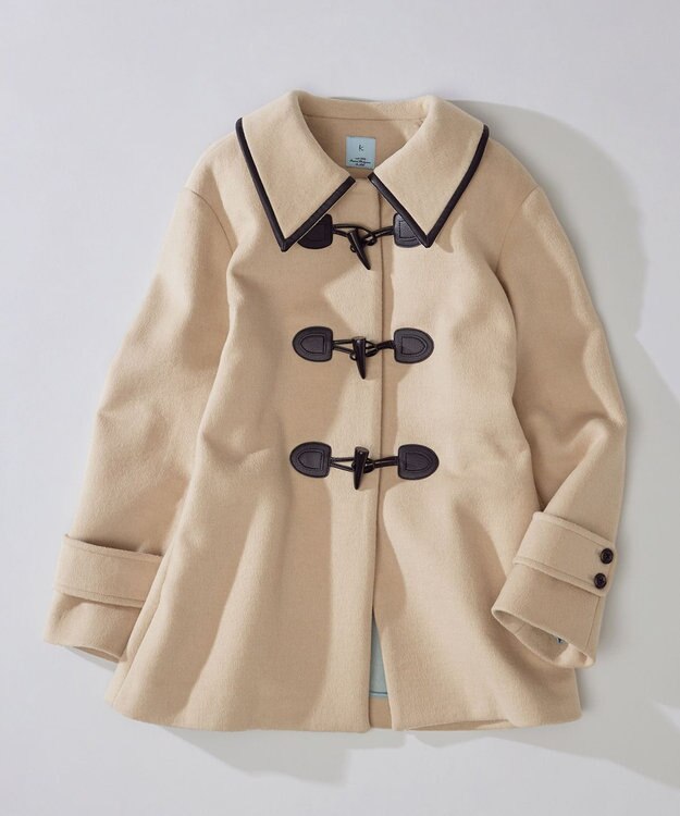 組曲 バイカラーダッフル ウールコート ベージュ系