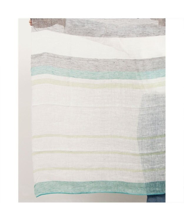 UNBILLION カカトゥ kakatoo / ストライプリネンストール グリーン