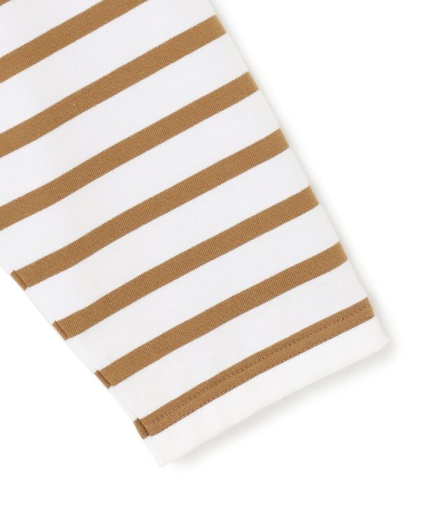 23区 L 【洗える】Armor-lux パネルボーダー 長袖Tシャツ オフ×キャメル