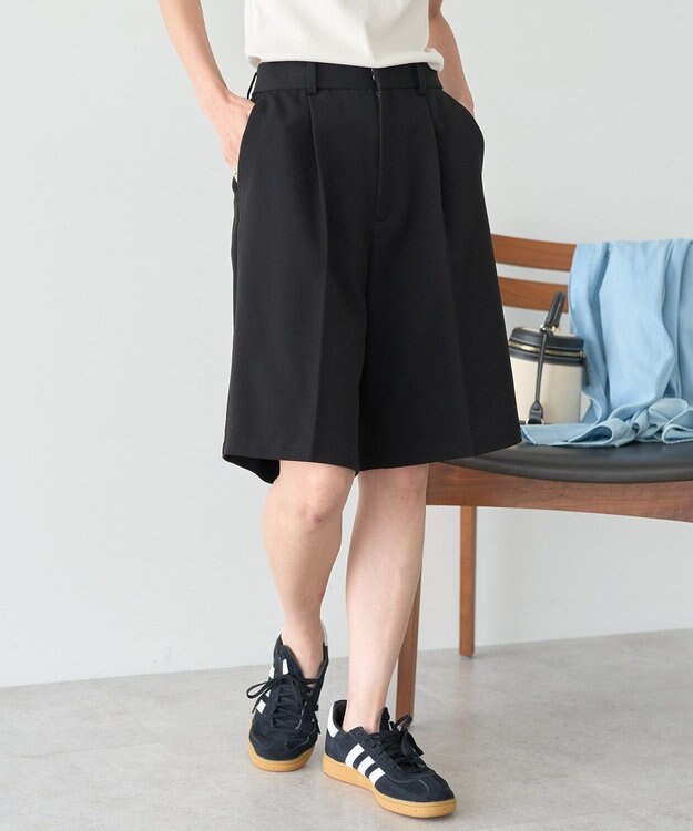 AMERICAN HOLIC イージーケアタックハーフパンツ Black