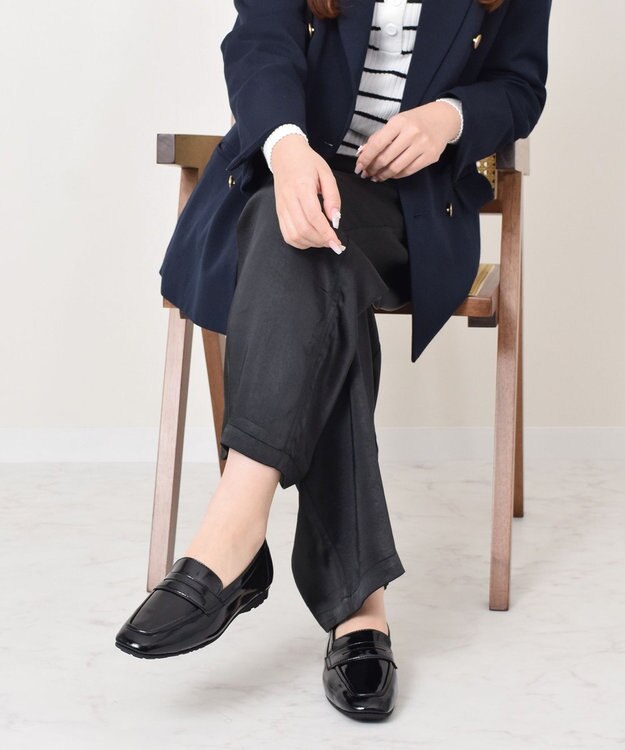 Bridget Birkin ＜3E＞【Bridget Birkin Walk】エフォートレスベルトローファー ブラックエナメル