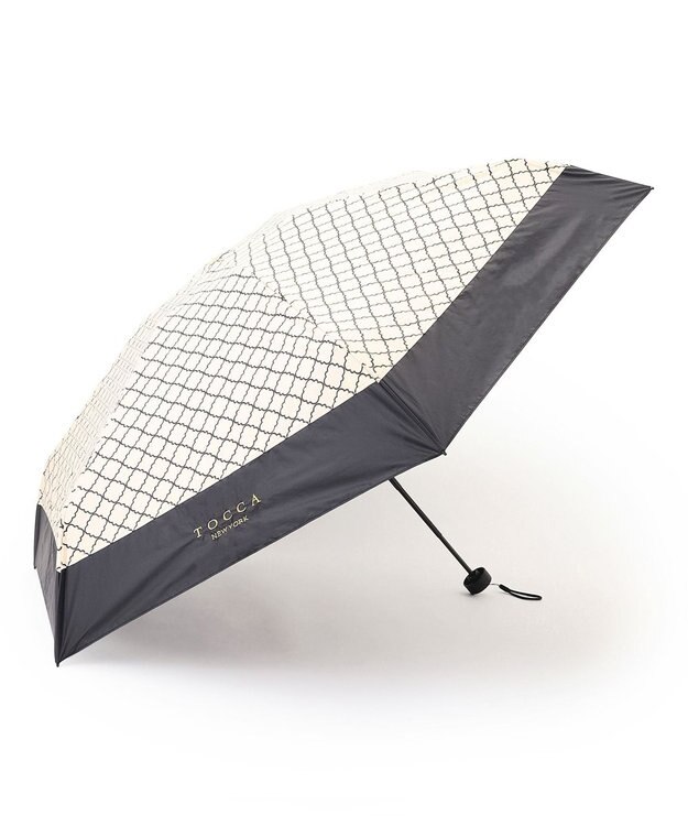 TOCCA CHECKER CLOVER MINI UMBRELLA ミニサイズ折り畳み傘 ベージュ系