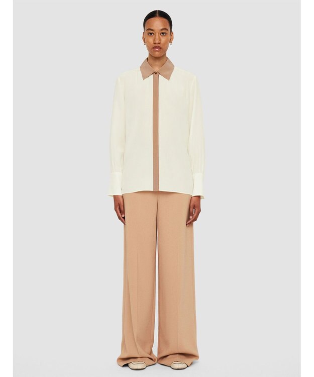 JOSEPH CDCカラーブロック　エボラブラウス Ivory/Blusher