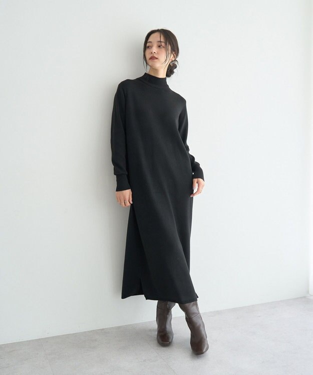 YECCA VECCA 【2点SET】バルーンキャミ付きニットワンピース Camel