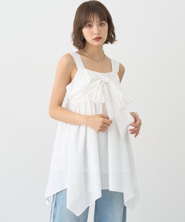 earth music&ecology リボンイレヘムチュニック Off White