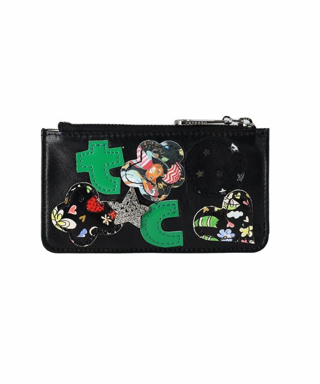 tsumori chisato CARRY tcパッチワーク カードケース フラグメントケース ミニ財布 ブラック