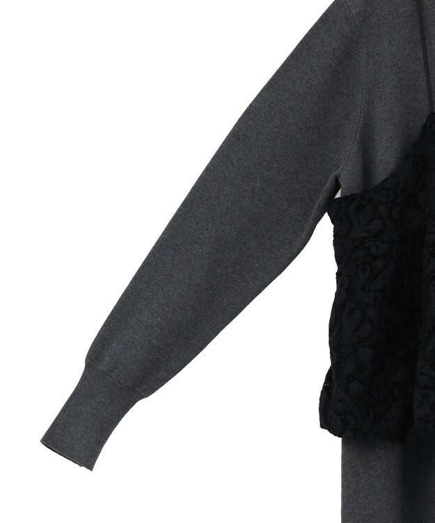 YECCA VECCA 【2点SET】バルーンキャミ付きニットワンピース Gray