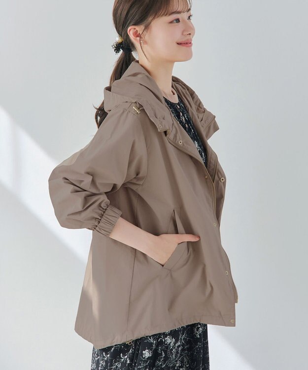 Tiaclasse L 撥水ドロストマウンテンパーカー モカ