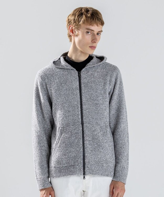 JOSEPH HOMME 【新素材】ジェントルフィットボア　ジップアップフーディー ライトグレー系