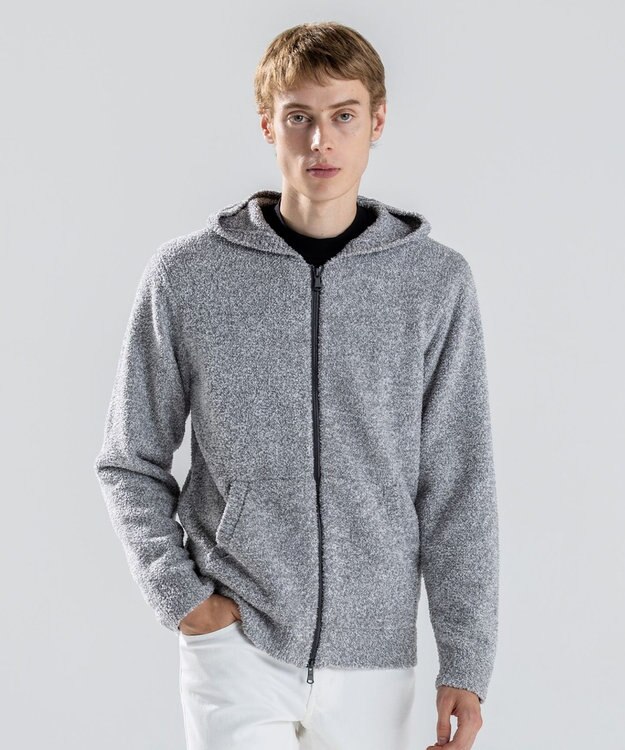 JOSEPH HOMME 【新素材】ジェントルフィットボア　ジップアップフーディー ライトグレー系