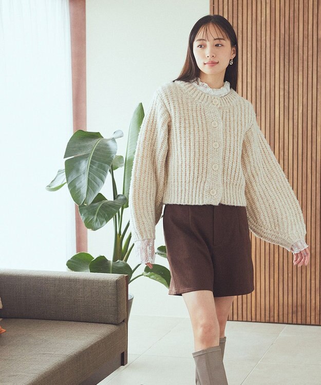 earth music&ecology あったかレースプルオーバー Ivory