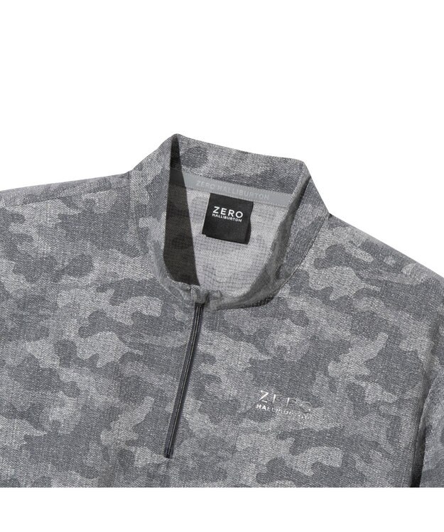 ZERO HALLIBURTON クールドッツ カモ柄モックネックTシャツ ZHG-M6S6b 85192 グレー