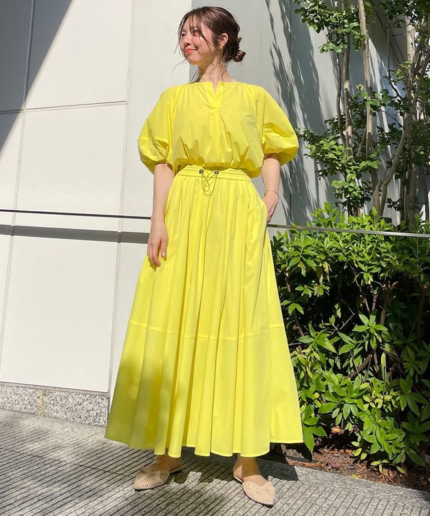 UNFILO 【セレSTORYコラボ】スポ可愛 シャカ楽ストレッチ スカート イエロー系