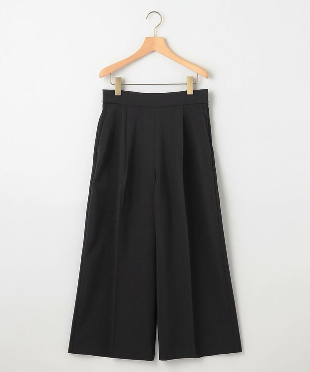 組曲 L 【ストレッチ・イージーケア】オシャクロス ガウチョパンツ ブラック系