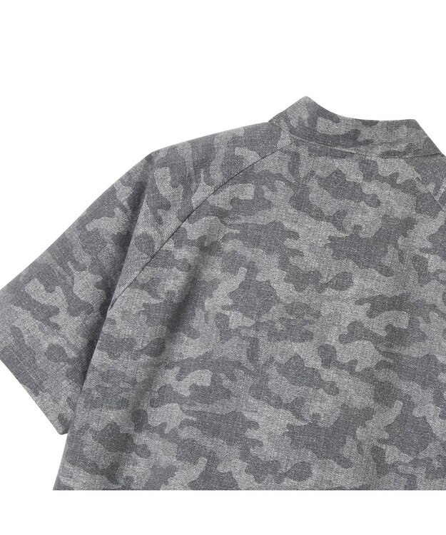 ZERO HALLIBURTON クールドッツ カモ柄モックネックTシャツ ZHG-M6S6b 85192 グレー