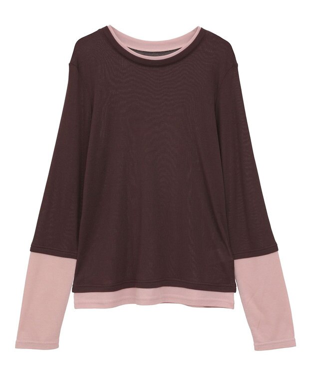 earth music&ecology レイヤードシアープルオーバー Brown