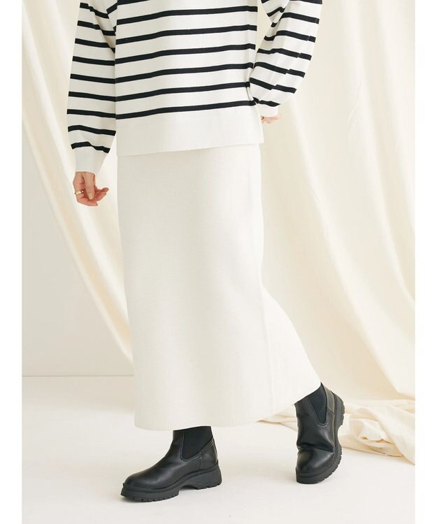 CRAFT STANDARD BOUTIQUE シェニールヤーンニットスカート Ivory