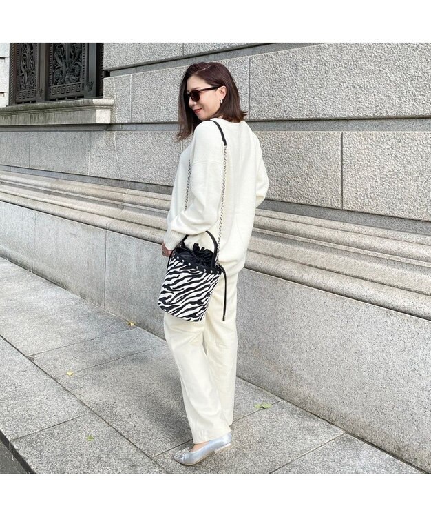 LA BAGAGERIE 【インスタグラマー chiyoさん×LA BAGAGERIE】チェーンバケツバッグ ゼブラ