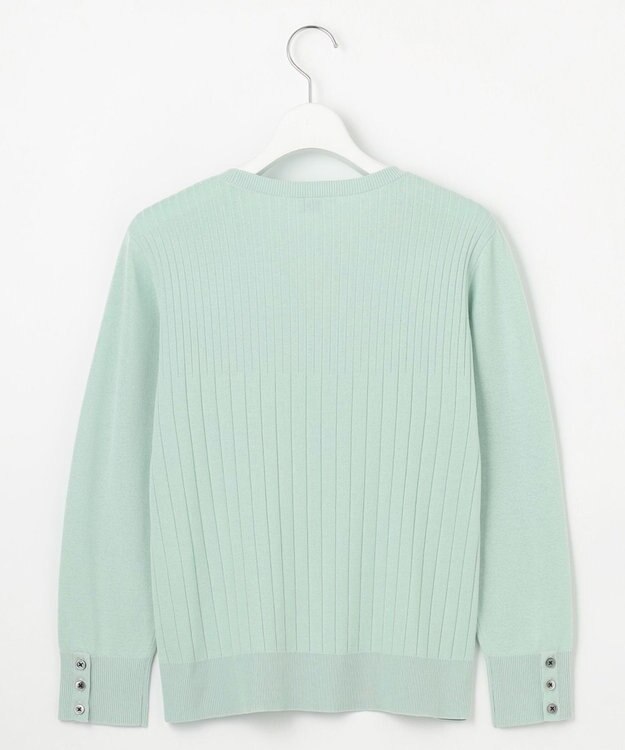 J.PRESS LADIES L 【洗える】Cotton Acetate ストライプ ニット プルオーバー ミント系