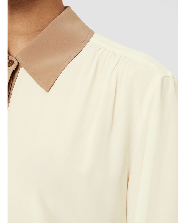 JOSEPH CDCカラーブロック　エボラブラウス Ivory/Blusher