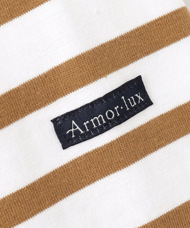 23区 L 【洗える】Armor-lux パネルボーダー 長袖Tシャツ オフ×キャメル