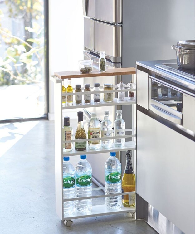 tower ハンドル付きスリムワゴン タワー ホワイト ホワイト