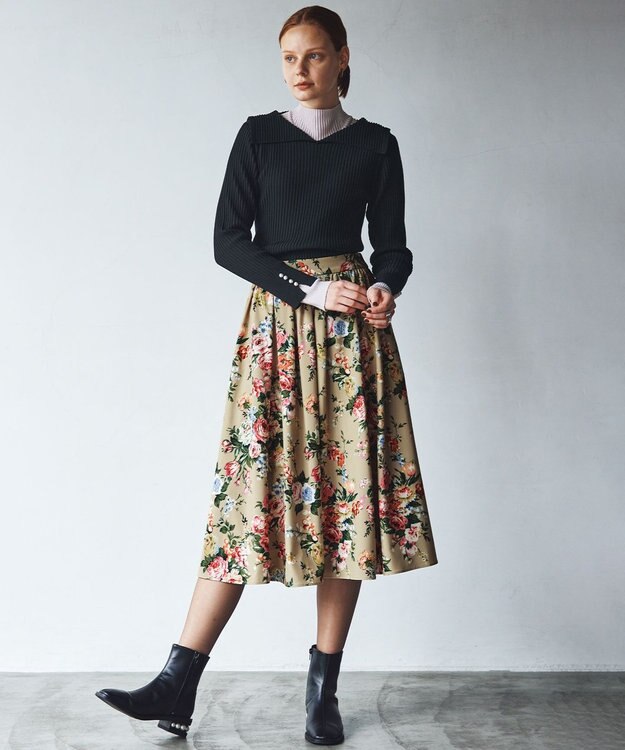 組曲 Elenaリブニット プルオーバー ブラック系