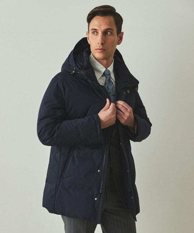 GOTAIRIKU WEB限定【仕事で着られる】ドレスダウンコート_ストレッチツイル_25年新作 ネイビー系