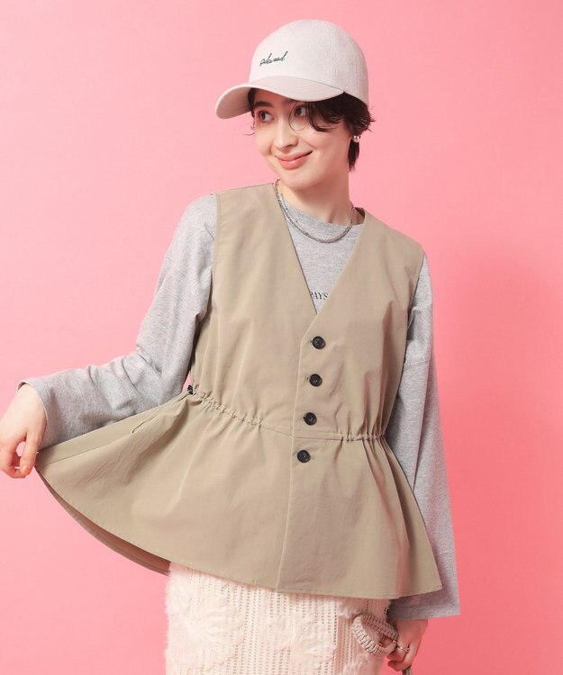 Green Parks ドロストフレアベスト Khaki