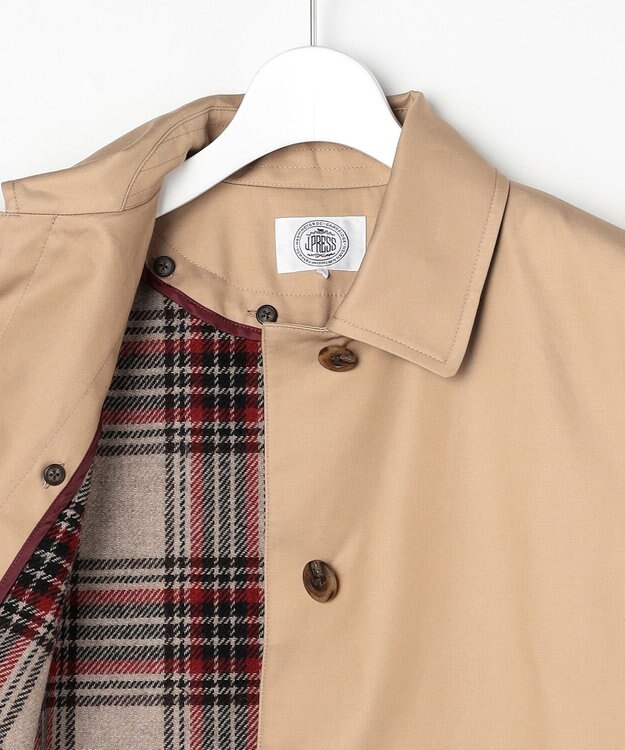 J.PRESS LADIES L コンパクトギャバ ステンカラー コート ベージュ系