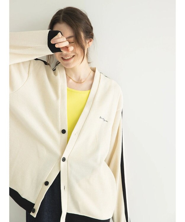 CRAFT STANDARD BOUTIQUE 【リサイクル】ラインカーディガン Ivory