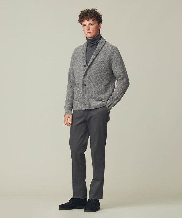 J.PRESS MEN 【WEB限定】畔編み ショールカーディガン ライトグレー系