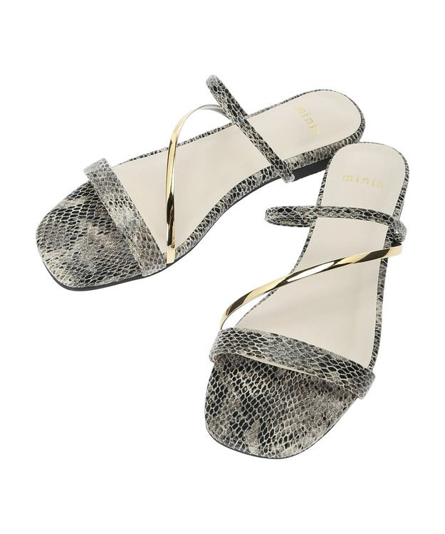 Green Parks ・ｍｉｎｉａ　ナローストラップミュール Python