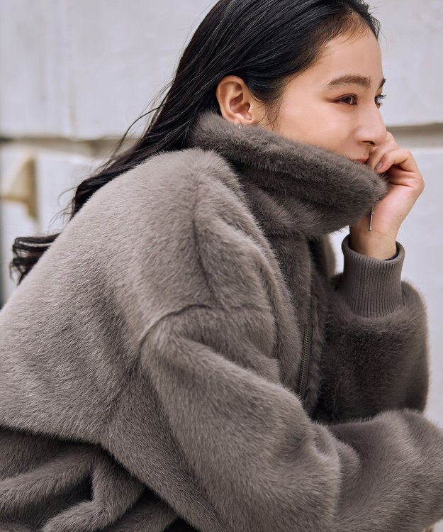 ANY L ファーブルゾン モカグレー