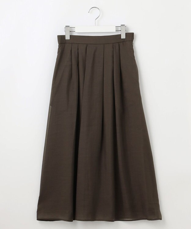 J.PRESS LADIES L 【洗える】ブライトスパンボイル スカート ダークブラウン系