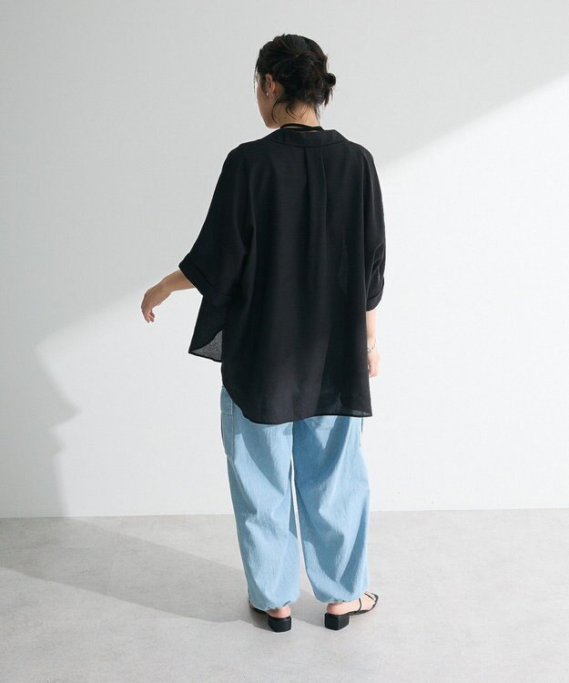 Green Parks 【WEB限定】開襟シアージャケット風シャツⅡ Black
