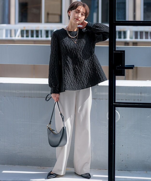 23区 【VERY3月号掲載/洗える】TRコンフォートストレッチ ワイドパンツ アイボリー系