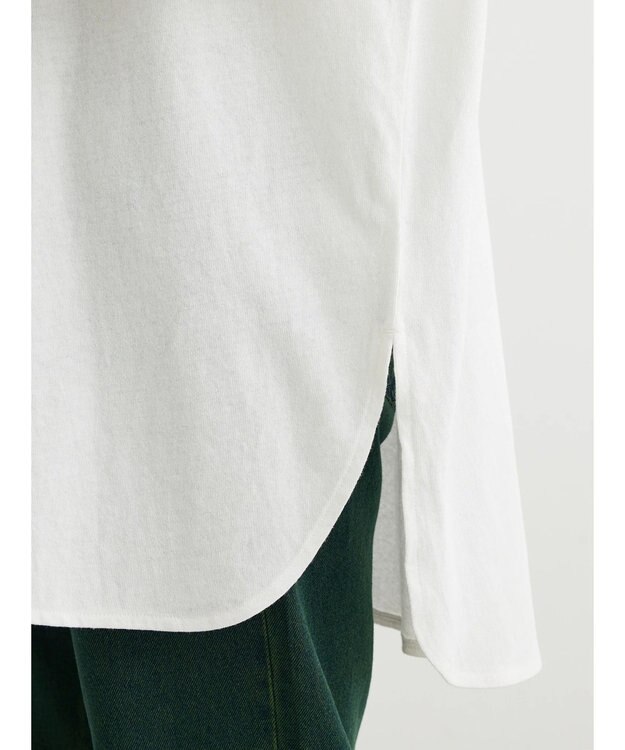 Green Parks ワンポイントカレッジロゴ裾ラウンドチュニック Off White