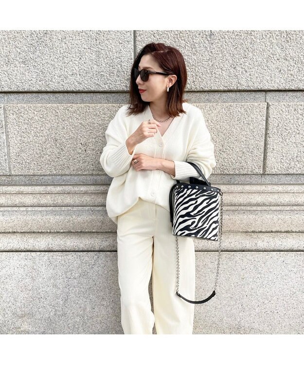 LA BAGAGERIE 【インスタグラマー chiyoさん×LA BAGAGERIE】チェーンバケツバッグ ゼブラ