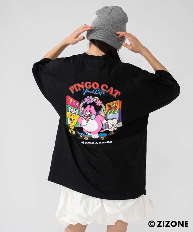 WEGO 【ユニセックス着用ITEM】別注ZIZONEグラフィックT（SS） ブラック