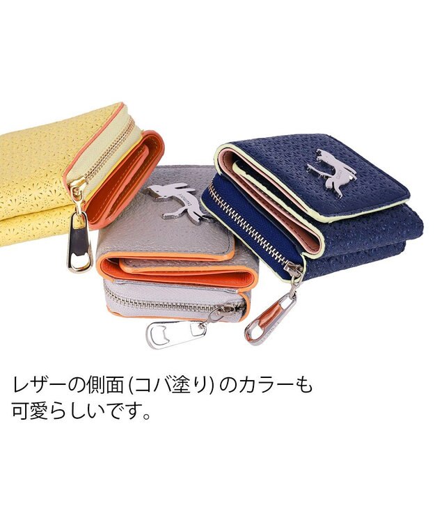 tsumori chisato CARRY キラネコフラワー 3つ折り財布 ミニ財布 ネイビー